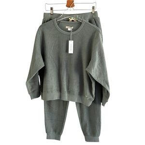 Outerknown Set Crewneck And Joggers French Terry Sage Green NWT